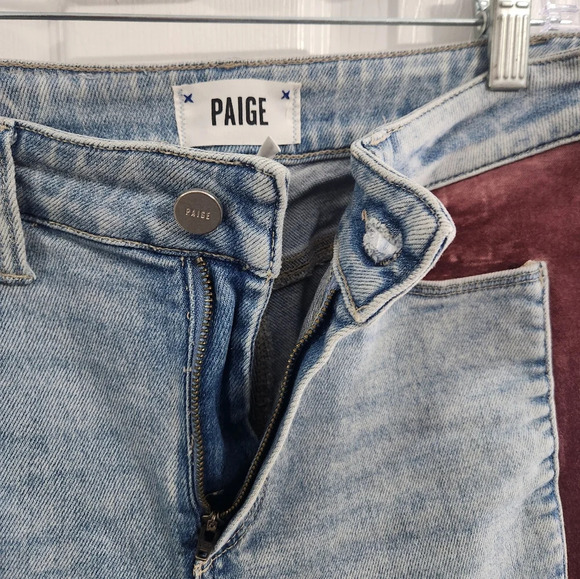 Paige jeans cindy 90s Velvet stripe high waist raw hem size 27 - Picture 5 of 15